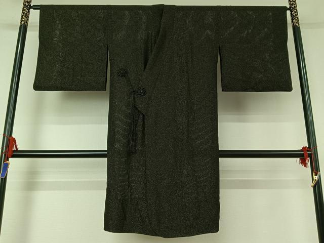 平和屋着物▽道中着 スリーシーズン 春夏秋 塵除け 霞文 金通し地 ロング丈 正絹 逸品 AABE5195jh