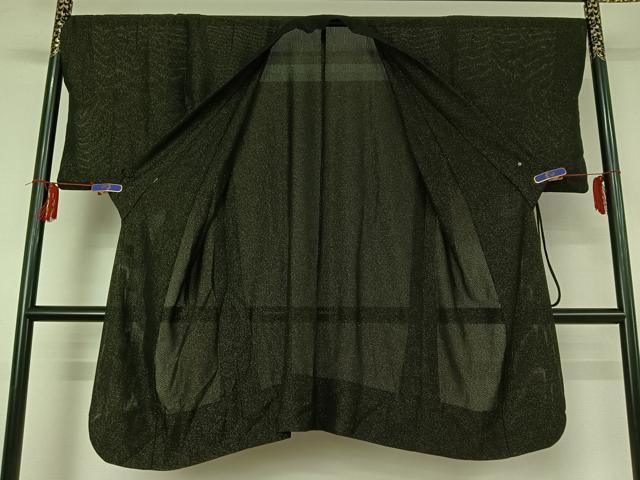 平和屋着物▽道中着 スリーシーズン 春夏秋 塵除け 霞文 金通し地 ロング丈 正絹 逸品 AABE5195jh