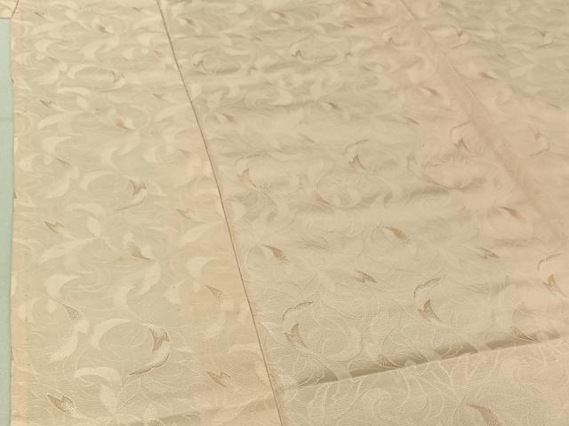 平和屋着物▽上質な色無地 単衣 草花地紋 薄桜色 正絹 逸品 AABE5200jh