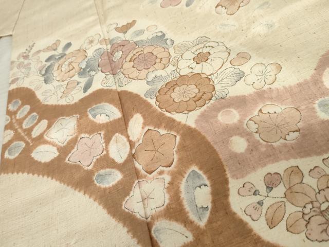 平和屋着物●訪問着　紬地　絞り　辻が花　正絹　逸品　AABE5202cs