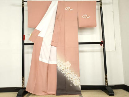 平和屋着物●訪問着 舞花文 暈し染め 金彩 正絹 逸品 AABE5218cs