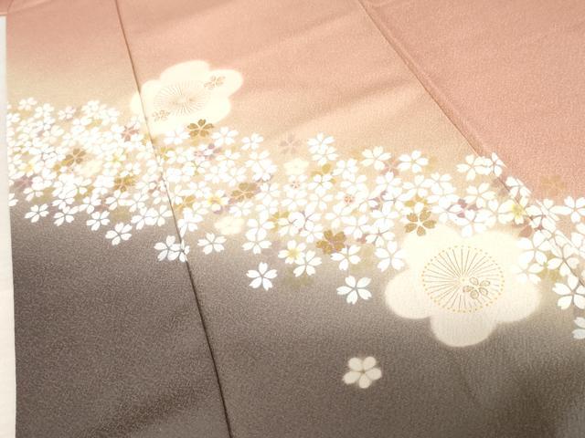 平和屋着物●訪問着 舞花文 暈し染め 金彩 正絹 逸品 AABE5218cs