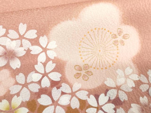平和屋着物●訪問着 舞花文 暈し染め 金彩 正絹 逸品 AABE5218cs