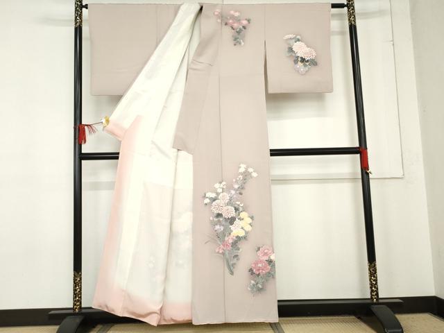 平和屋着物●訪問着　友禅　草花文　暈し染め　正絹　逸品　AABE5219cs