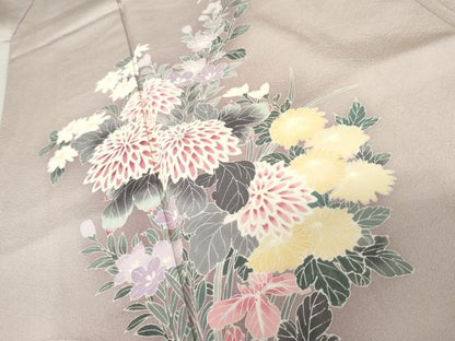 平和屋着物●訪問着　友禅　草花文　暈し染め　正絹　逸品　AABE5219cs