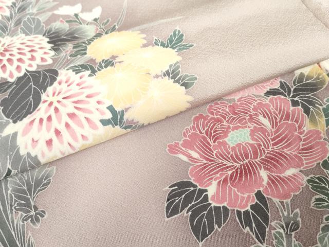 平和屋着物●訪問着　友禅　草花文　暈し染め　正絹　逸品　AABE5219cs