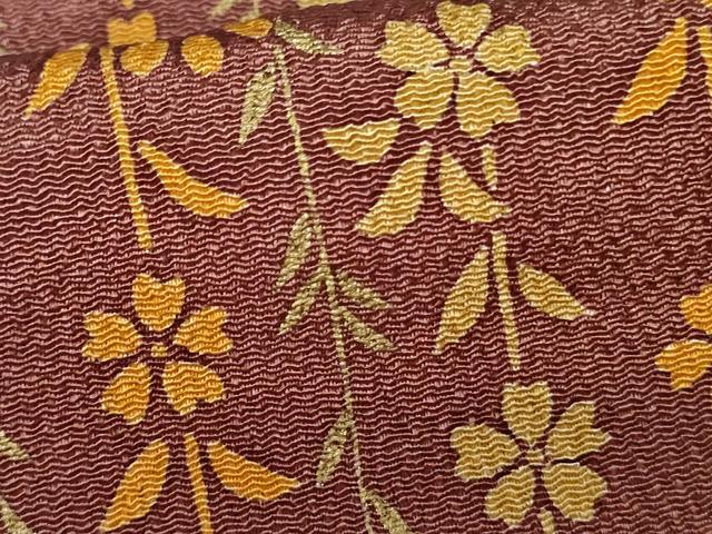 平和屋着物●訪問着　枝垂れ花文　暈し染め　金彩　鬼しぼ縮緬　正絹　逸品　AABE5220cs