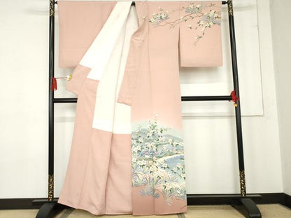 平和屋着物●訪問着　友禅　作家物　浜松風景文　暈し染め　正絹　逸品　AABE5222cs