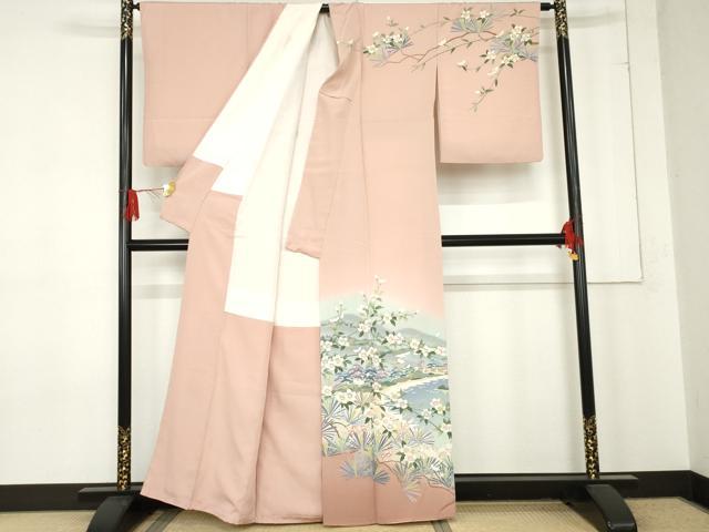 平和屋着物●訪問着　友禅　作家物　浜松風景文　暈し染め　正絹　逸品　AABE5222cs