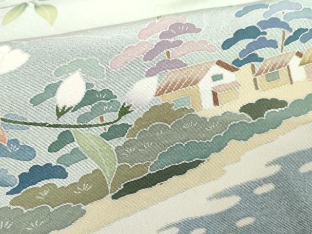 平和屋着物●訪問着　友禅　作家物　浜松風景文　暈し染め　正絹　逸品　AABE5222cs