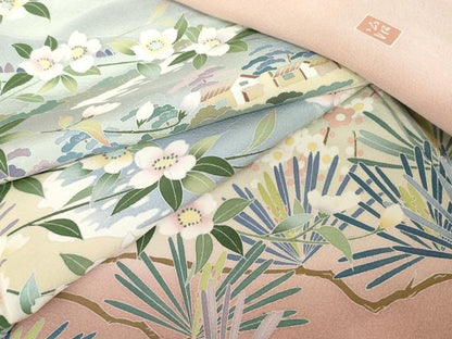 平和屋着物●訪問着　友禅　作家物　浜松風景文　暈し染め　正絹　逸品　AABE5222cs