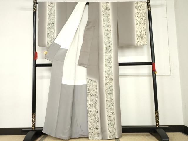 平和屋着物●訪問着 型染め 稲穂間道 暈し染め 正絹 逸品 AABE5227cs