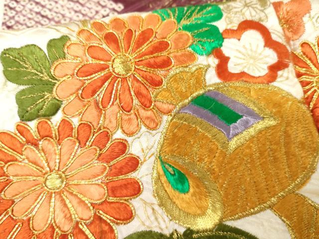 平和屋着物●豪華振袖　駒刺繍　絞り　吉祥花松文　金糸　金彩　正絹　逸品　AABE5232cs