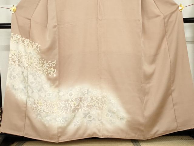 平和屋着物○訪問着 更紗花唐草文 暈し染め 金銀彩 正絹