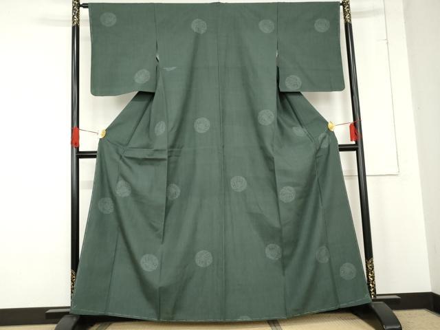 平和屋着物●結城紬　100亀甲　飛び亀甲　花丸文　正絹　逸品　未使用　AABE5239cs