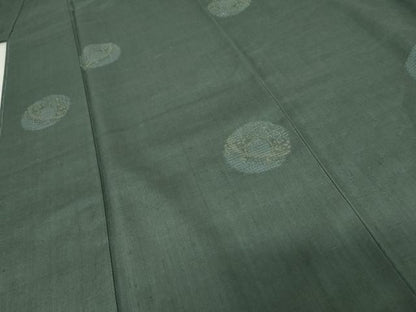 平和屋着物●結城紬　100亀甲　飛び亀甲　花丸文　正絹　逸品　未使用　AABE5239cs