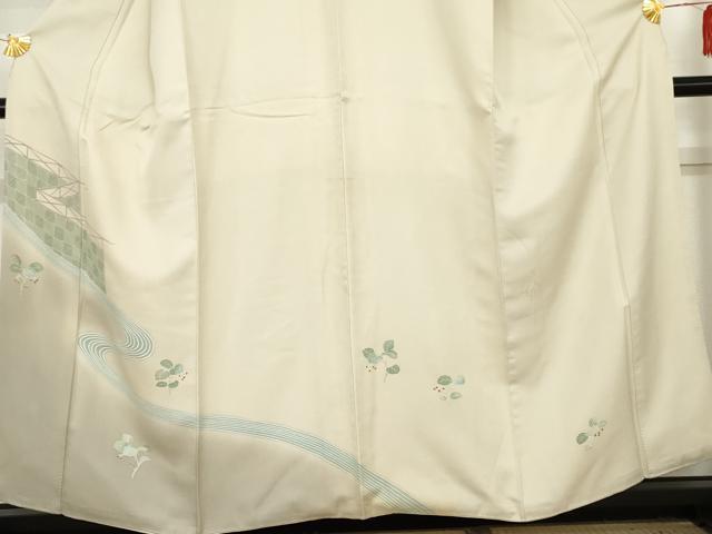 平和屋着物●訪問着　枝葉文　暈し染め　正絹　逸品　AABE5242cs