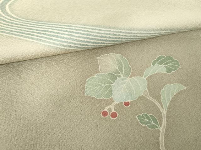 平和屋着物●訪問着　枝葉文　暈し染め　正絹　逸品　AABE5242cs