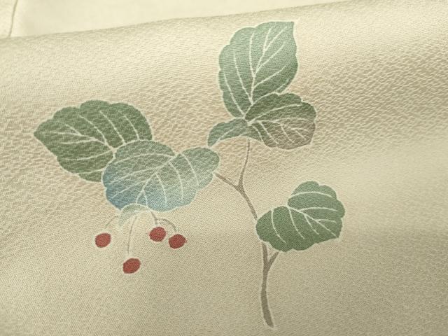 平和屋着物●訪問着　枝葉文　暈し染め　正絹　逸品　AABE5242cs