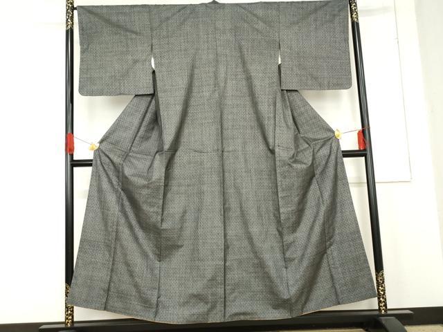 平和屋着物●本場大島紬　一元7マルキ　あられ　黒地　正絹　逸品　AABE5254cs
