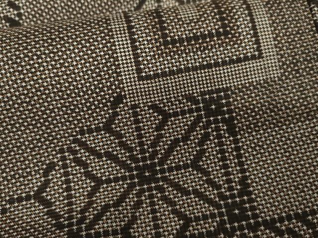 平和屋着物●本場大島紬　一元7マルキ　泥染め　色紙麻の葉文様　正絹　逸品　未使用　AABE5259cs