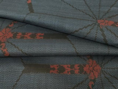 平和屋着物●本場大島紬　一元7マルキ　花麻の葉文様　正絹　逸品　未使用　AABE5263cs