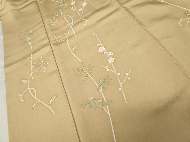 平和屋着物○訪問着 駒刺繍 花唐草文 金彩 正絹 逸品 AABE5267cs