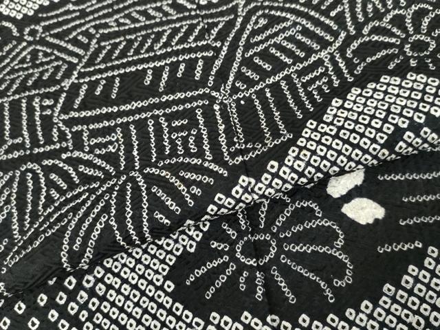 平和屋着物●訪問着　絞り　松竹梅風景文　黒地　正絹　逸品　AABE5276cs 平和屋着物○訪問着 絞り 松竹梅風景文 黒地 正絹 逸品 AABE5276cs