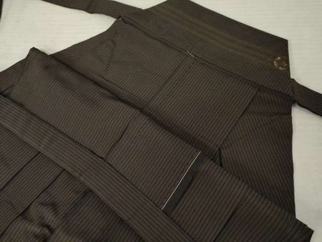 平和屋着物●男性 馬乗り袴 縞 正絹 逸品 AABE5281cs