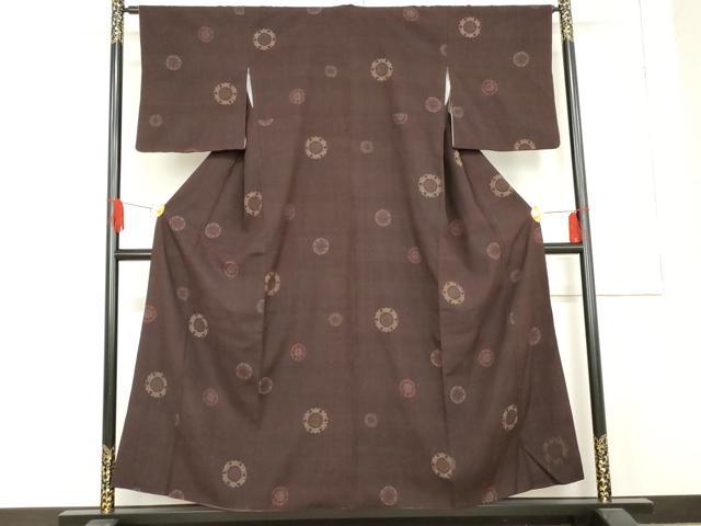 平和屋着物○本場結城紬 重要無形文化財 80亀甲 飛び亀甲 吉祥丸文