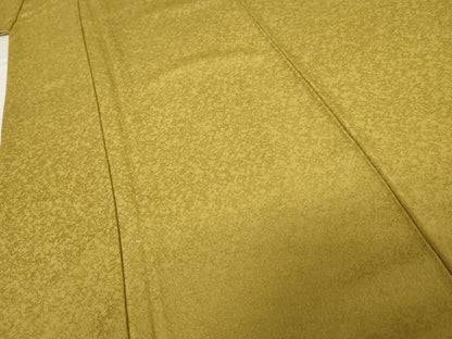 平和屋着物●上質な色無地 作家物 紋意匠 本草木染 山吹茶色 正絹 逸品 AABE5293cs