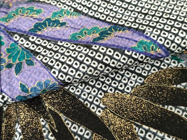 平和屋着物●訪問着　絞り　笹竹梅文　金銀彩　正絹　逸品　AABE5300cs 平和屋着物○訪問着 絞り 笹竹梅文 金銀彩 正絹 逸品 AABE5300cs