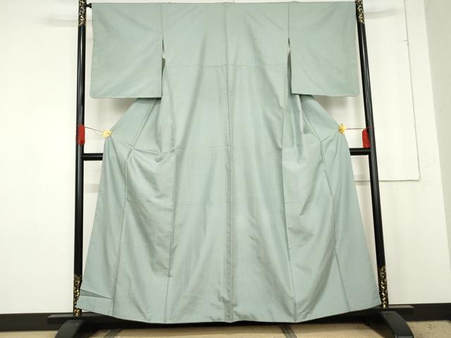 平和屋着物●上質な紬　色無地　湊鼠色　正絹　逸品　AABE5307cs 平和屋着物○上質な紬 色無地 湊鼠色 正絹 逸品 AABE5307cs