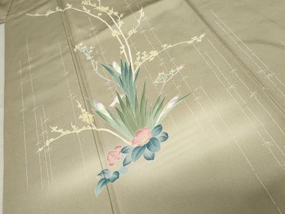 平和屋着物●訪問着 友禅 作家物 草花文 暈し染め 正絹 逸品 AABE5311cs