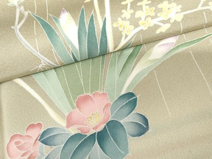 平和屋着物●訪問着 友禅 作家物 草花文 暈し染め 正絹 逸品 AABE5311cs