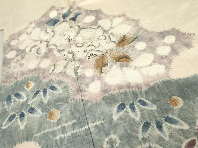 平和屋着物○十日町 名門 滝泰謹製 訪問着 紬地 絞り 辻が花 正絹