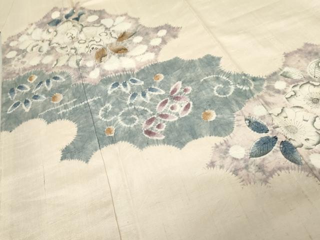 平和屋着物○十日町 名門 滝泰謹製 訪問着 紬地 絞り 辻が花 正絹