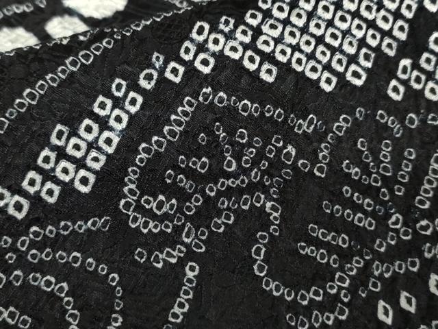 平和屋着物○訪問着 総絞り 流水花松文 黒地 正絹 逸品 AABE5316cs