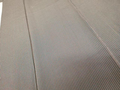 平和屋着物●上質な小紋　縞　正絹　逸品　AABE5330cs