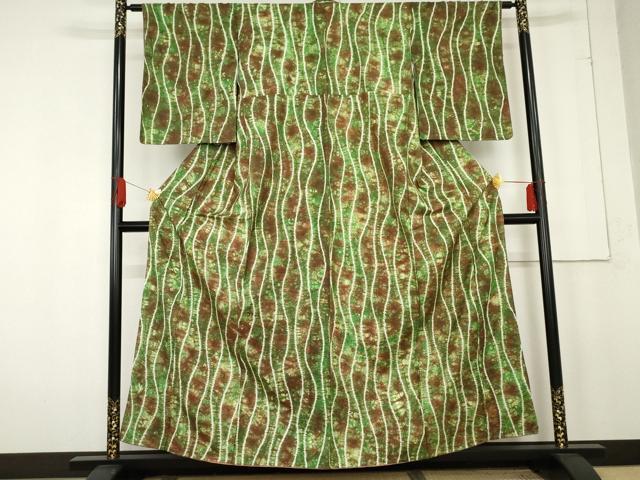 平和屋着物●本場染大島紬　総絞り　立涌文　正絹　逸品　未使用　AABE5359cs 平和屋着物○本場染大島紬 総絞り 立涌文 正絹 逸品 未使用