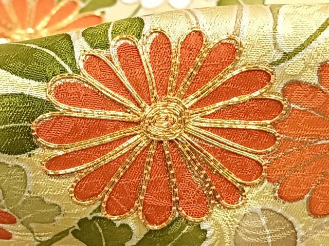 平和屋着物●訪問着　友禅　駒刺繍　草花文　暈し染め　金彩　ますいわ屋扱い　正絹　逸品　AABE5376fy