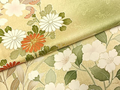 平和屋着物●訪問着　友禅　駒刺繍　草花文　暈し染め　金彩　ますいわ屋扱い　正絹　逸品　AABE5376fy