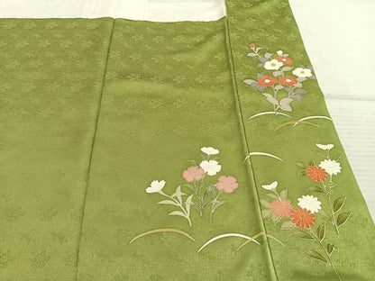 平和屋着物●訪問着　友禅　駒刺繍　草花文　暈し染め　金彩　ますいわ屋扱い　正絹　逸品　AABE5376fy