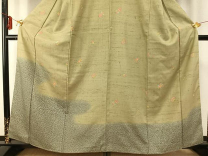 平和屋着物●訪問着　紬地　器物文　正絹　逸品　AABE5378fy