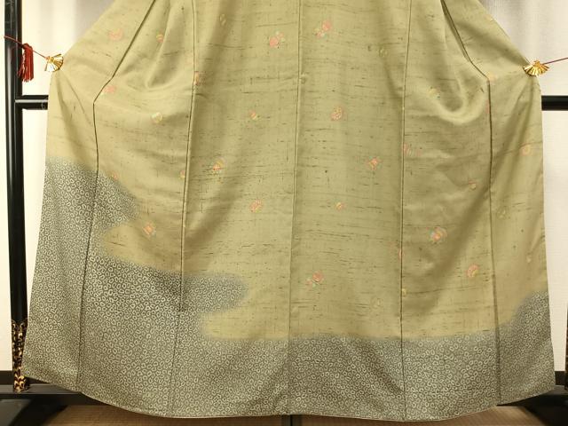 平和屋着物●訪問着　紬地　器物文　正絹　逸品　AABE5378fy