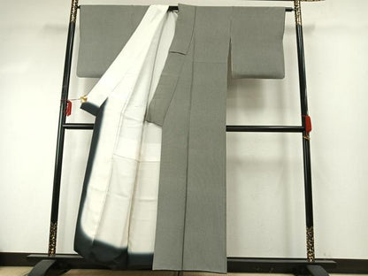 平和屋着物●伝統工芸士 砂川健一　小紋　縞　正絹　逸品　AABE5381fy