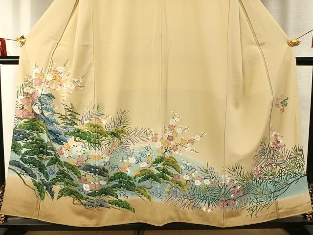平和屋着物●豪華色留袖　友禅　作家物　立波枝花文　暈し染め　正絹　逸品　AABE5402fy