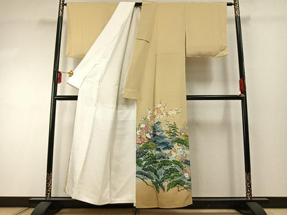 平和屋着物●豪華色留袖　友禅　作家物　立波枝花文　暈し染め　正絹　逸品　AABE5402fy