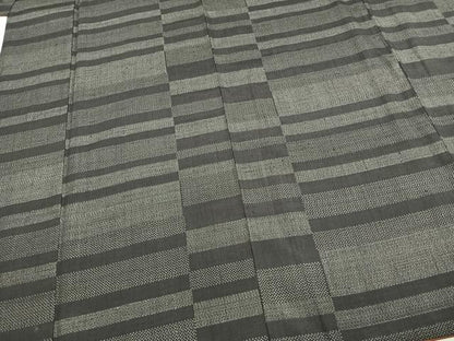 平和屋着物●結城紬 100亀甲 横段文 正絹 逸品 AABE5407fy