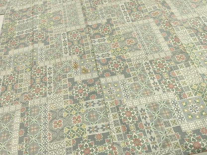 平和屋着物●本場大島紬 カタス9マルキ 色紙花文 正絹 逸品 AABE5410fy